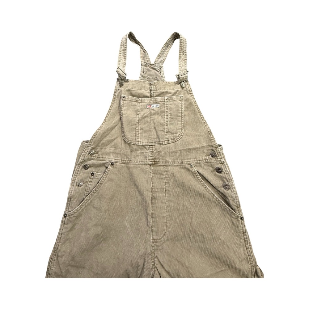 Levi's Overalls Unisex Large Tan Corduroy Wide Leg Carpenter 90s Style Boho